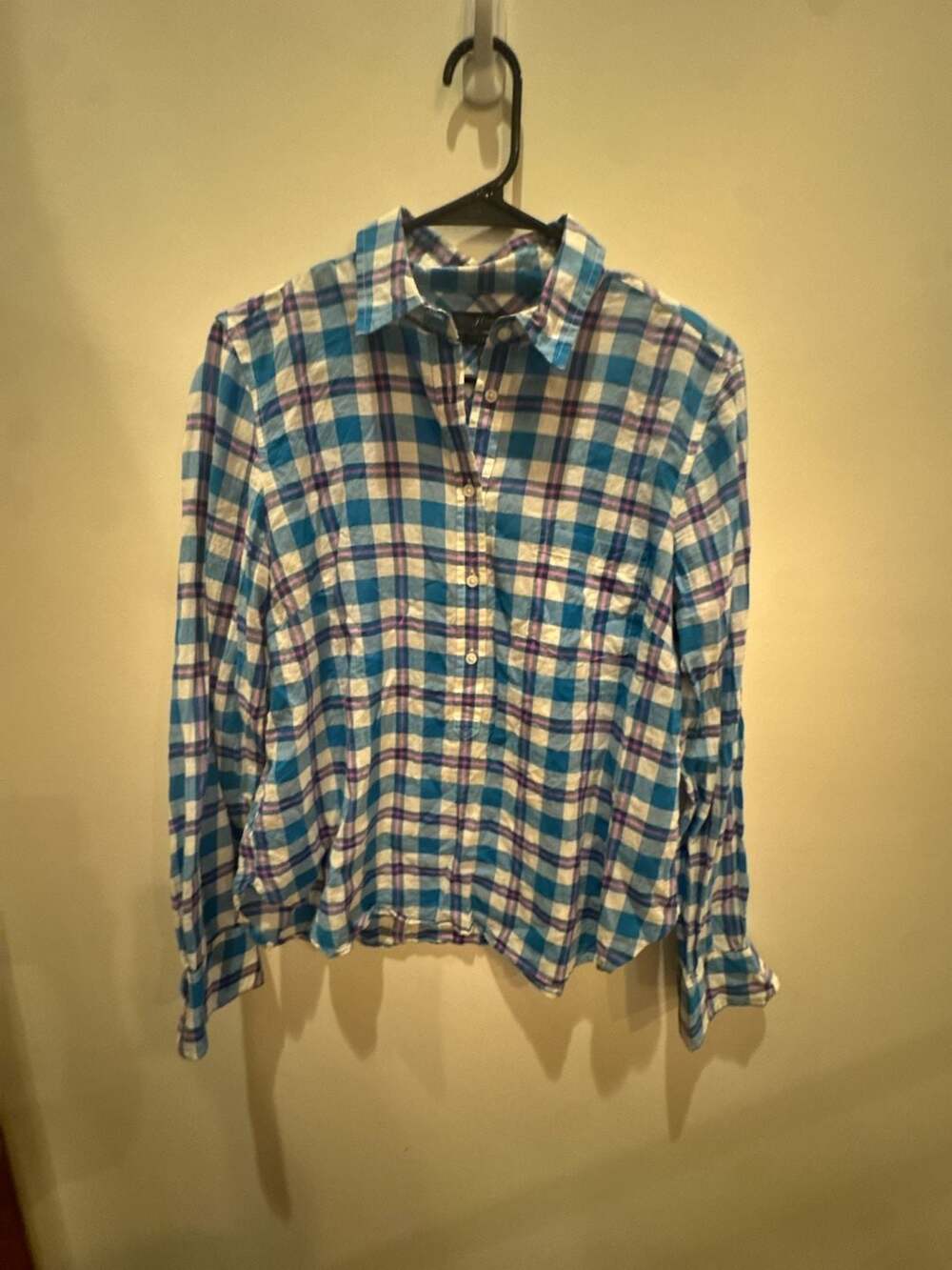 Thin cotton plaid pullover blouse J.Crew